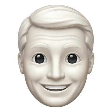 Marble style statue of man head happy full white sticker