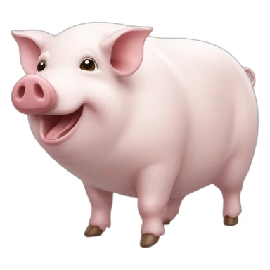 Une cochon qui fait de patin à glace  sticker