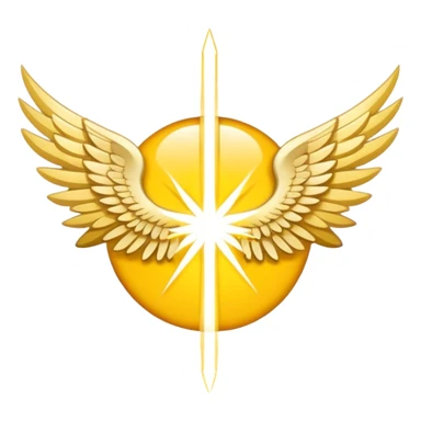 wings emblem holy light yellow sticker