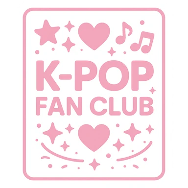 pink kpop fan club card, cute and trendy sticker