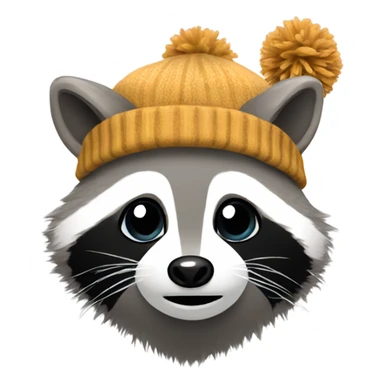 Raccoon wearing bobble hat  sticker