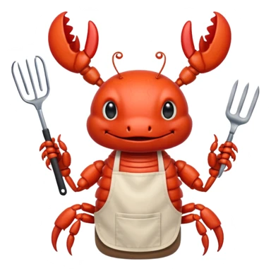 Crayfish cooking a bbq sticker