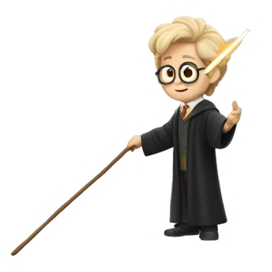Harry Potter with a magic wand sticker
