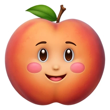 Peach emoji with hand imprint sticker