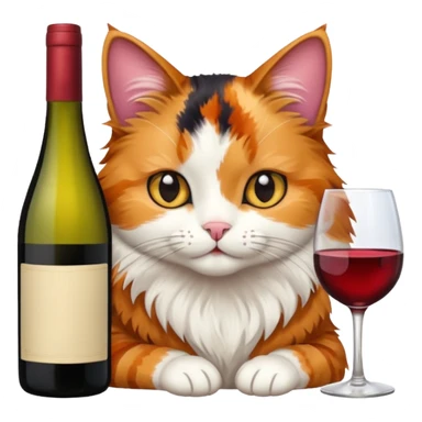 cat with wine sticker