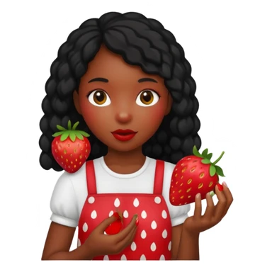 Strawberry & Black girl sticker