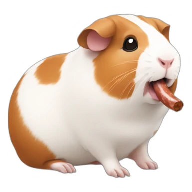 guinea pig eating sausages sticker