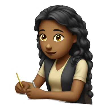 Girl studying sticker