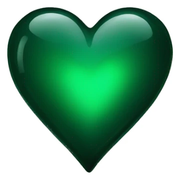 Dark green glass heart  sticker