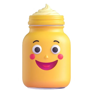 mayonnaise jar with a happy face sticker