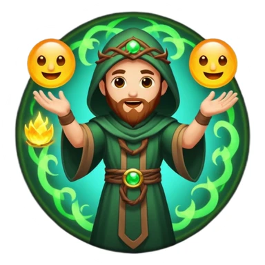 druid character summoning glow circle excited sticker