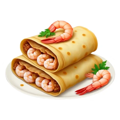 Bánh Xèo Cinematic Realistic Bánh Xèo Dish Emoji, depicted as a crispy, folded crepe filled with shrimp and pork, rendered with dynamic textures and vibrant, appetizing lighting. sticker