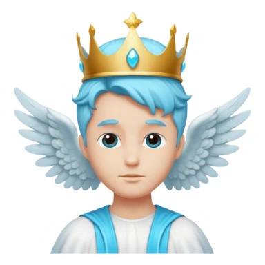 an angel with a cyan crown on his head, 4 wings sticker