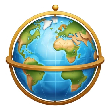 An icon featuring a globe, a compass, and a map, symbolizing geography. The design includes mountain ranges, rivers, and continents, representing the study of Earth’s landscapes and environments. Transparent background highlights the exploration and understanding of the world’s geography. sticker