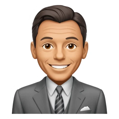 Frank Sinatra smiling and showing trendlines on a screen in the background sticker