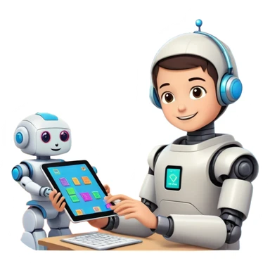 "Design a set of fun, colorful, and engaging emojis for an Iranian edtech company that teaches coding to children and teenagers. The emojis should reflect a playful tech theme while incorporating elements of Iranian culture (e.g., subtle Persian motifs, friendly characters, or local flair). Include concepts like:

Kids coding on computers/tablets
Robots, bugs (coding errors), and AI characters with cute expressions
Persian script snippets (e.g., «سلام» or «کد») in a techy style
Iranian landmarks (like Azadi Tower) as pixel art or simplified icons
Programming concepts (loops, variables, algorithms) as friendly characters
Celebratory emojis for debugging success (e.g., a happy robot high-fiving a kid)
Style: Modern, rounded, and cartoonish with a vibrant palette (avoiding gender stereotypes). Ensure cultural sensitivity and appeal to ages 6–16." sticker