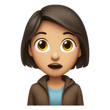 Surprised brunette girl sticker