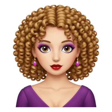 Mulher de cabelo cacheado coquete sticker