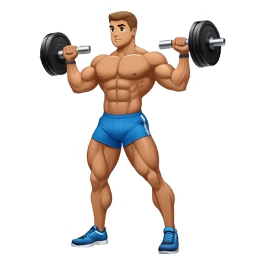 side-view bodybuilder dumbbell lunges sticker