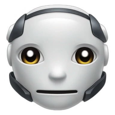 cute obsidian robot face white eyes sticker