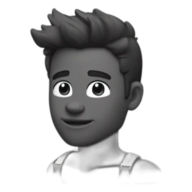 Giga Chad smiling black and white musculation meme a little from profile and with short hairs sticker