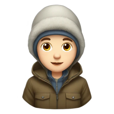 Cute russian boy with chapka sticker