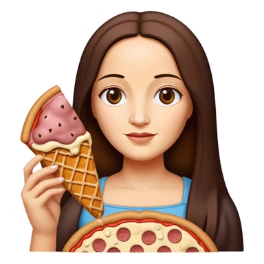 Monalisa holding Melted spam meat ice cream pizza slice sticker