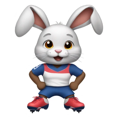 bunny wearing cleats  sticker
