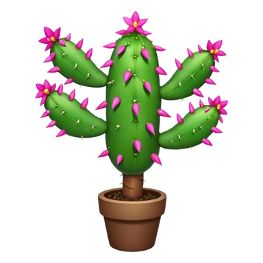 christmas cactus decorated like a tree sticker