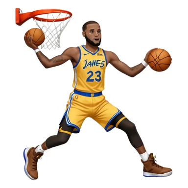 LeBron James dunking on Stephen curry  sticker