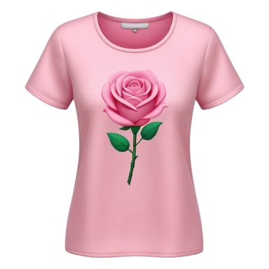 A 3D cartoon rose-pink women’s top with short sleeves, soft fabric texture, gentle lighting, isolated on plain background. sticker