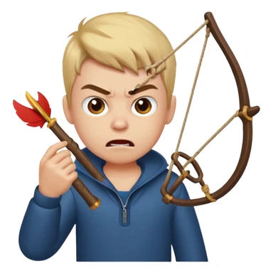 a bad boy shooting a bird with a slingshot sticker