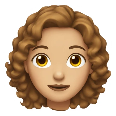 Woman with brown wavy hair not too tan and brown eyes  sticker