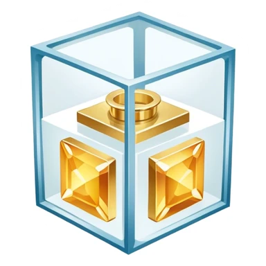 Isometric small qube jewelry factory gold  sticker