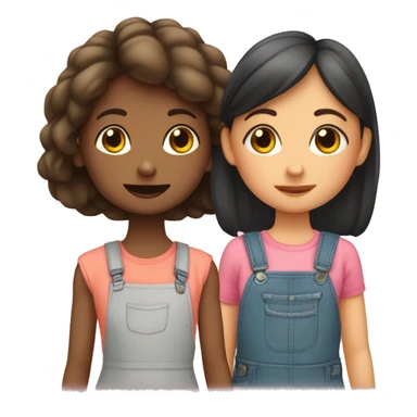 Dos niñas abrazándose ￼ sticker