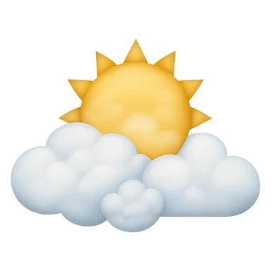 Remove the face from the sun but keep the clouds inside the sun. The style is emoji style with no background. sticker