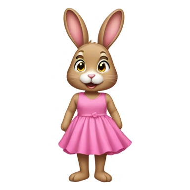 Bunny wearing a pink dress sticker