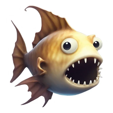 Anglerfish with glowing lure, sharp teeth, and big eyes. sticker