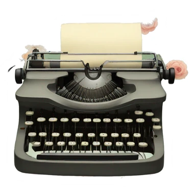 vintage floral typewriter  sticker