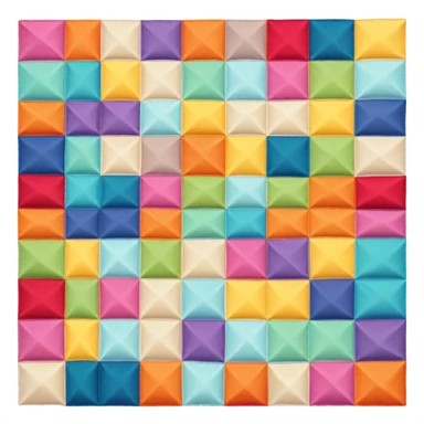 Fabric patchwork quilt folded sticker