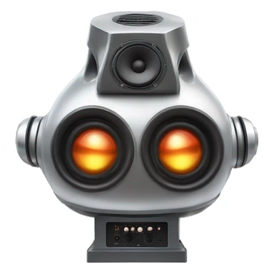 Anthropomorphized Bass Cannon:
A powerful subwoofer with arms and intense eyes, its massive speaker-mouth booming like it’s ready to unleash bass waves. It stands grounded, radiating pure, deep sound energy. sticker