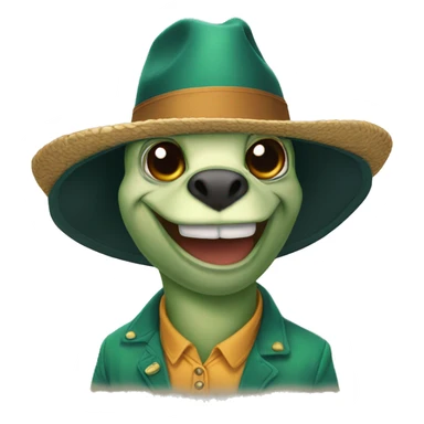 Una rana con sombrero sticker