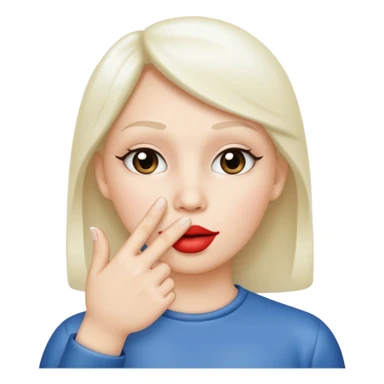 Solid White color Shh finger and hand emoji sticker