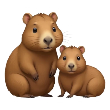 Capybara cute with it mom also don't let it look like a rat sticker