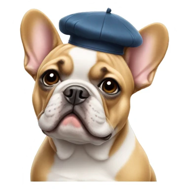 French bulldog wearing beret  sticker