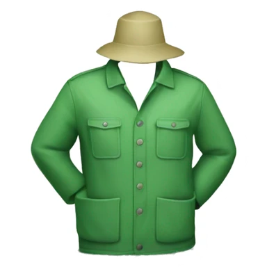 gardener pith helmet jacket white green trees  sticker
