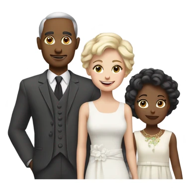 White Family with 3 kids dressed fancy  sticker