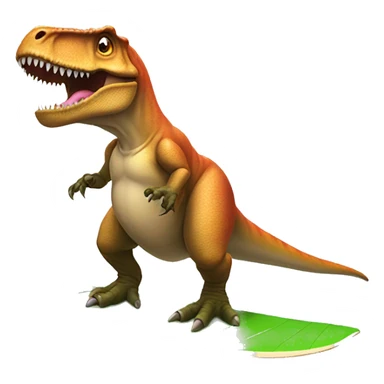 T-rex wearing a tutu on a surfboard sticker