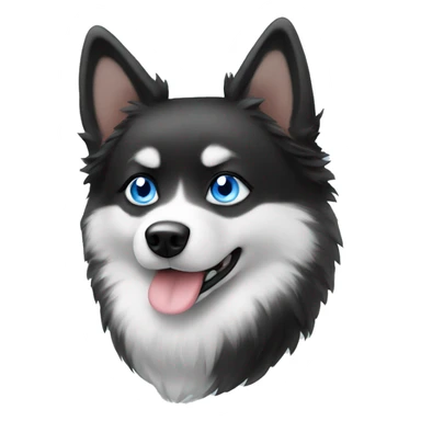 Black and white Pomsky with blue eyes sticker