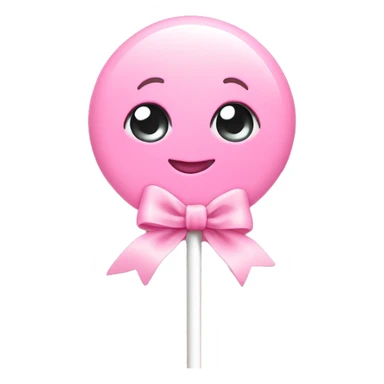 baby pink lollipop with bow sticker